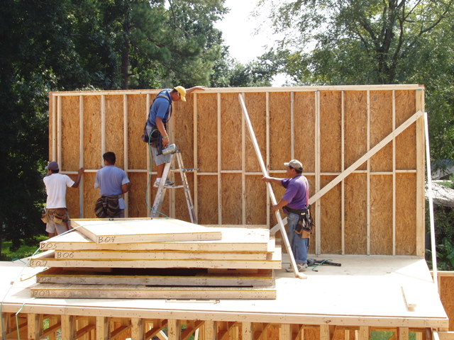 9' tall exterior wall panels on second floor