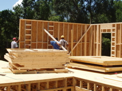 Interior walls installed after exterior walls